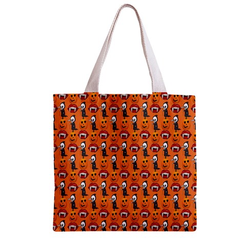 Halloween Zipper Grocery Tote Bag from ArtsNow.com Front