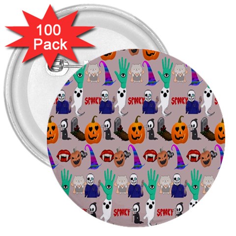 Halloween 3  Buttons (100 pack)  from ArtsNow.com Front
