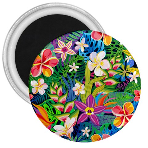 Colorful Floral Pattern 3  Magnets from ArtsNow.com Front