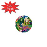 Colorful Floral Pattern 1  Mini Buttons (100 pack) 