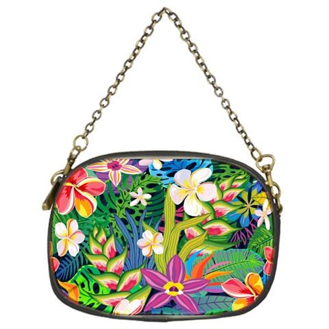 Colorful Floral Pattern Chain Purse (One Side) from ArtsNow.com Front