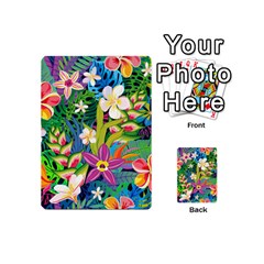 Colorful Floral Pattern Playing Cards 54 Designs (Mini) from ArtsNow.com Back