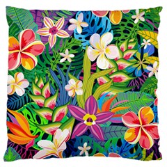 Colorful Floral Pattern Large Cushion Case (Two Sides) from ArtsNow.com Back