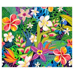 Colorful Floral Pattern Zipper Large Tote Bag from ArtsNow.com Back