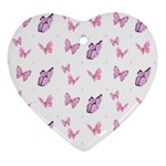 Pink Purple Butterfly Ornament (Heart)