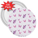 Pink Purple Butterfly 3  Buttons (100 pack) 