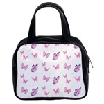 Pink Purple Butterfly Classic Handbag (Two Sides)