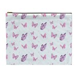 Pink Purple Butterfly Cosmetic Bag (XL)