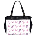 Pink Purple Butterfly Oversize Office Handbag (2 Sides)