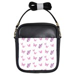 Pink Purple Butterfly Girls Sling Bag