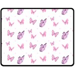 Pink Purple Butterfly Fleece Blanket (Medium) 