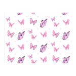 Pink Purple Butterfly Double Sided Flano Blanket (Mini) 