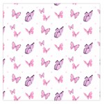 Pink Purple Butterfly Large Satin Scarf (Square)