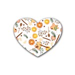 Honey Bee Pattern Rubber Coaster (Heart) 