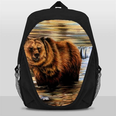 Bear In Water Backpack Bag from ArtsNow.com Front