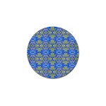 Gold And Blue Fancy Ornate Pattern Golf Ball Marker (10 pack)