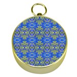 Gold And Blue Fancy Ornate Pattern Gold Compasses