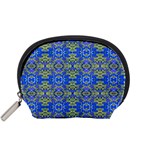 Gold And Blue Fancy Ornate Pattern Accessory Pouch (Small)