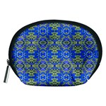 Gold And Blue Fancy Ornate Pattern Accessory Pouch (Medium)