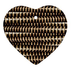 Red Tech Stripes Print Heart Ornament (Two Sides) from ArtsNow.com Back