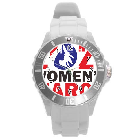 Womens March Round Plastic Sport Watch (L) from ArtsNow.com Front