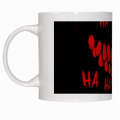 Demonic Laugh, Spooky red teeth monster in dark, Horror theme White Mugs from ArtsNow.com Left