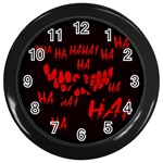 Demonic Laugh, Spooky red teeth monster in dark, Horror theme Wall Clock (Black)
