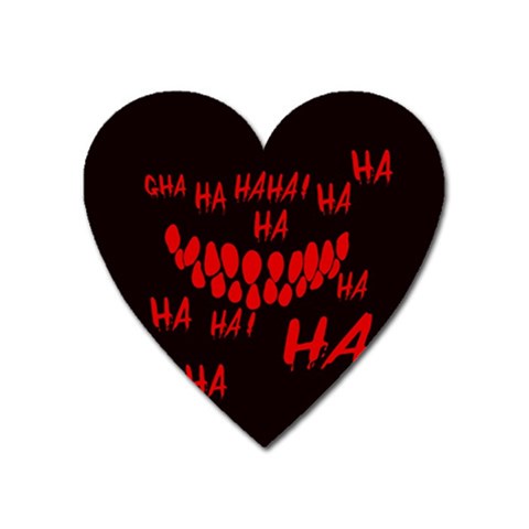 Demonic Laugh, Spooky red teeth monster in dark, Horror theme Heart Magnet from ArtsNow.com Front