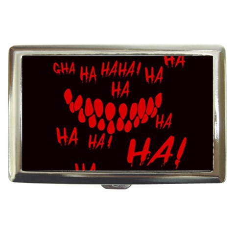 Demonic Laugh, Spooky red teeth monster in dark, Horror theme Cigarette Money Case from ArtsNow.com Front