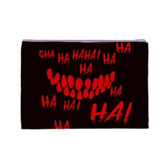Demonic Laugh, Spooky red teeth monster in dark, Horror theme Cosmetic Bag (Large) from ArtsNow.com Back