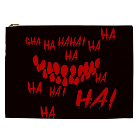 Demonic Laugh, Spooky red teeth monster in dark, Horror theme Cosmetic Bag (XXL) from ArtsNow.com Front