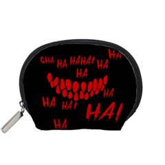 Demonic Laugh, Spooky red teeth monster in dark, Horror theme Accessory Pouch (Small) from ArtsNow.com Front