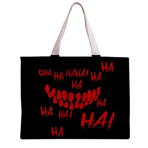 Demonic Laugh, Spooky red teeth monster in dark, Horror theme Zipper Mini Tote Bag from ArtsNow.com Front