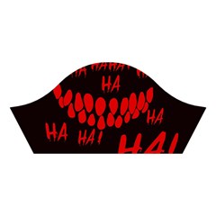 Demonic Laugh, Spooky red teeth monster in dark, Horror theme Cotton Crop Top from ArtsNow.com Right Sleeve