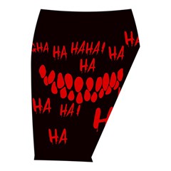 Demonic Laugh, Spooky red teeth monster in dark, Horror theme Midi Wrap Pencil Skirt from ArtsNow.com  Front Right 