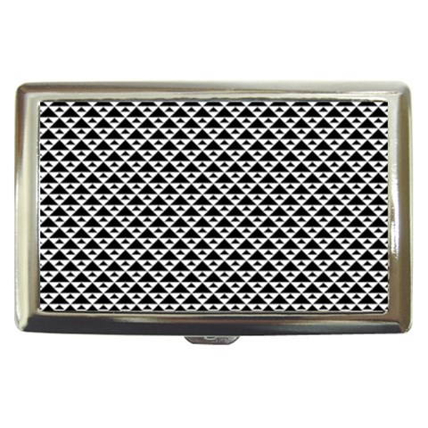 Black and white Triangles pattern, geometric Cigarette Money Case from ArtsNow.com Front