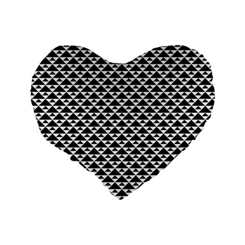 Black and white Triangles pattern, geometric Standard 16  Premium Flano Heart Shape Cushions from ArtsNow.com Back