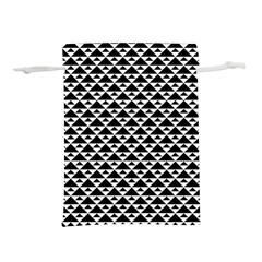 Black and white Triangles pattern, geometric Lightweight Drawstring Pouch (S) from ArtsNow.com Back