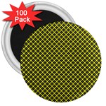 Cute yellow tartan pattern, classic buffalo plaid theme 3  Magnets (100 pack)