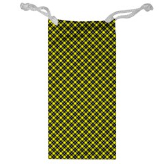 Cute yellow tartan pattern, classic buffalo plaid theme Jewelry Bag from ArtsNow.com Front