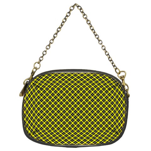 Cute yellow tartan pattern, classic buffalo plaid theme Chain Purse (Two Sides) from ArtsNow.com Front