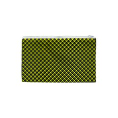 Cute yellow tartan pattern, classic buffalo plaid theme Cosmetic Bag (Small) from ArtsNow.com Back