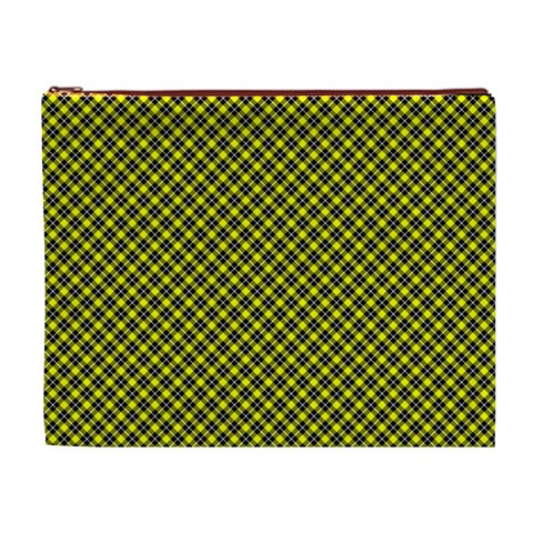 Cute yellow tartan pattern, classic buffalo plaid theme Cosmetic Bag (XL) from ArtsNow.com Front