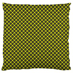 Cute yellow tartan pattern, classic buffalo plaid theme Large Cushion Case (Two Sides) from ArtsNow.com Front