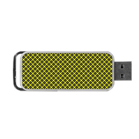 Cute yellow tartan pattern, classic buffalo plaid theme Portable USB Flash (Two Sides) from ArtsNow.com Front