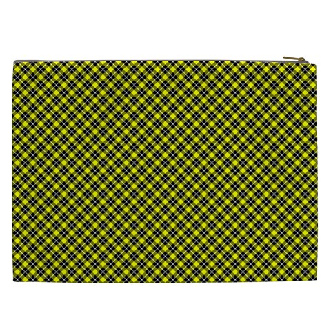 Cute yellow tartan pattern, classic buffalo plaid theme Cosmetic Bag (XXL) from ArtsNow.com Back