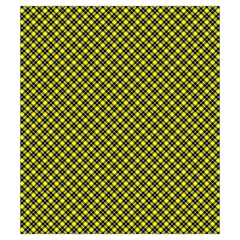 Cute yellow tartan pattern, classic buffalo plaid theme Drawstring Pouch (Small) from ArtsNow.com Back