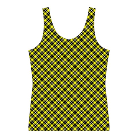 Cute yellow tartan pattern, classic buffalo plaid theme Sport Tank Top  from ArtsNow.com Front