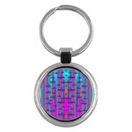 Tropical Rainbow Fishes  In Meadows Of Seagrass Key Chain (Round)