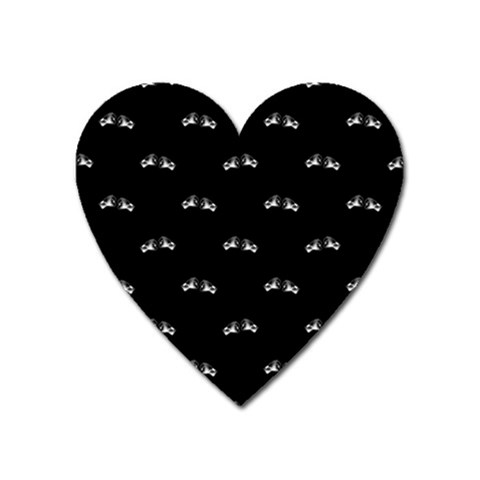 Black And White Boxing Motif Pattern Heart Magnet from ArtsNow.com Front